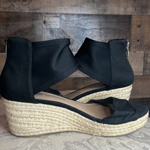 Moda Spana Kacy Espadrille Wedges with Ankle Zip Size 8.5 Black - Picture 10 of 10